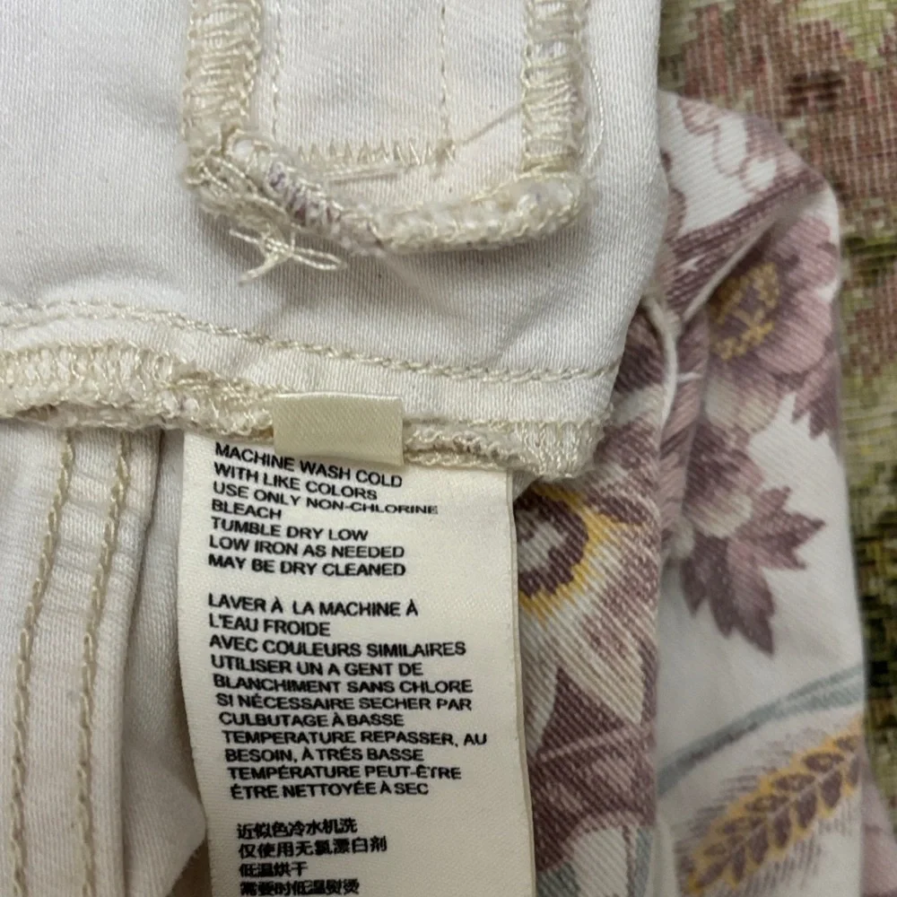 Pilcro and the Letterpress Cream-Pink Floral High Rise Bootcut Flare size 25 - Picture 9 of 11